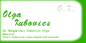 olga kubovics business card